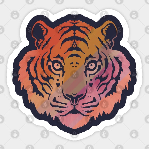 Tiger - Rainbow Sticker by Tanimator